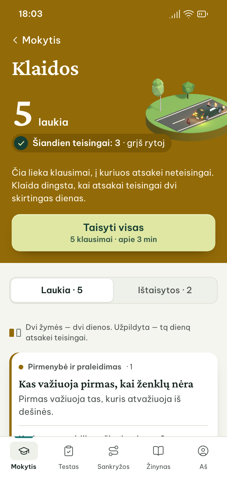 Klaidų ekranas: laukiančios klaidos, sugrupuotos pagal klaidingą įsitikinimą